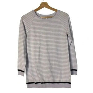 Gap Maternity Lilac Purple Stripe Crewneck Sweater S